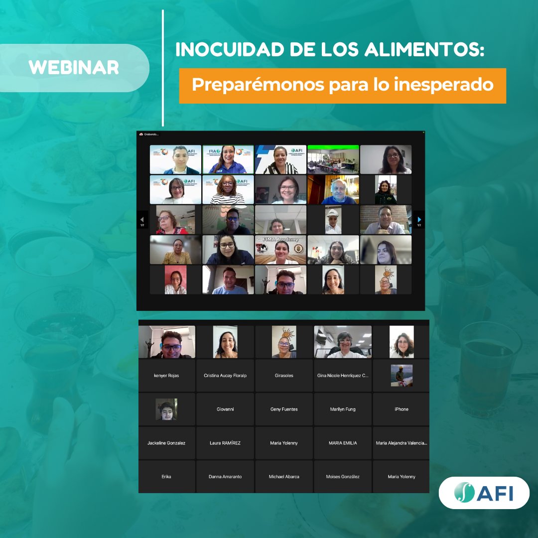 afi_int's tweet photo. ¡Comenzamos la Semana de la Inocuidad Alimentaria con Éxito! 🎉🍏

Este lunes dimos inicio a la Semana de la Inocuidad Alimentaria con un webinar espectacular que reunió a más de 60 personas . ¡Fue un evento lleno de aprendizaje y sorpresas! 🎤✨

@FAOWHOCodex https://t.co/u5SE257j5v