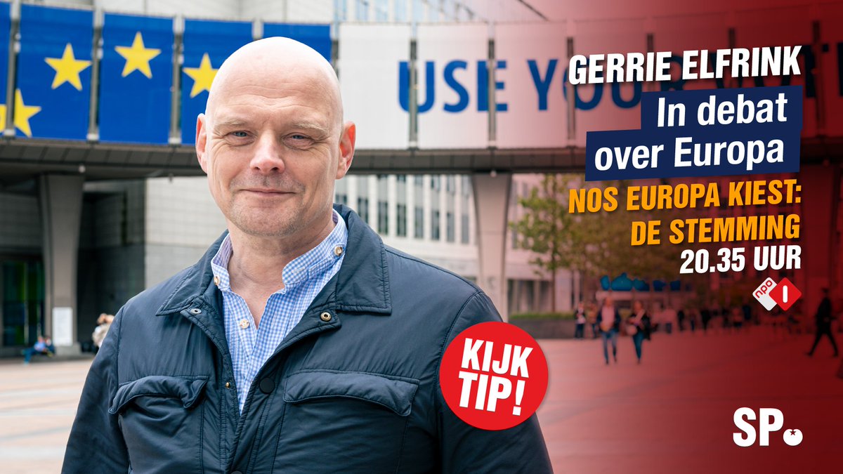 📺Kijktip!

Vanavond gaat onze EU-lijsttrekker <a href="/GerrieElfrink/">Gerrie Elfrink</a> in debat over Europa bij NOS Europa kiest: de stemming. 

Kijk vanaf 20.35 uur mee via <a href="/NPO1/">NPO 1</a>.