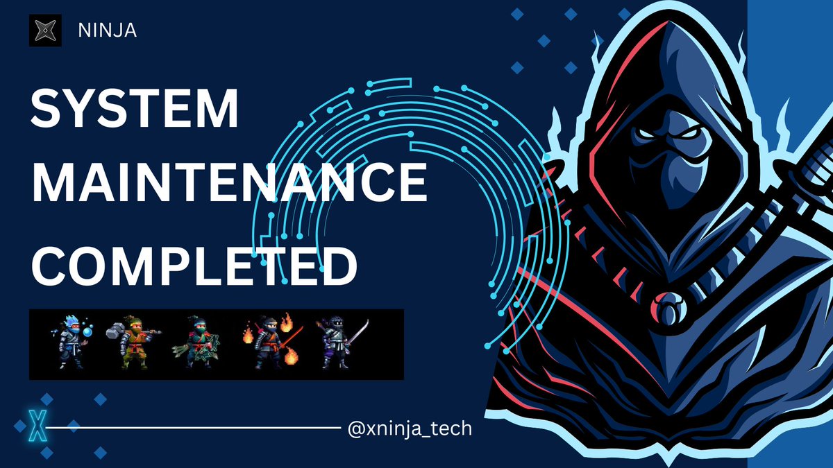 Hamdalah001's tweet photo. Excited to share that xNinja maintenance is wrapped up.
The Ninja path isn't easy, but our resilience and Ninja spirit have only grown stronger.
Thanks for your patience and support, Ready to tackle the next phases of the journey together. Once a 🥷, always a 🥷 #INJ #XNJ https://t.co/x4rslPuP9r