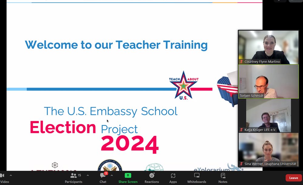 Really enjoyed giving a briefing on the U.S. elections this morning as part of the <a href="/usbotschaft/">US-Botschaft Berlin</a> School Election Project 2024, organized with @Leuphana_Uni. With 5 months until Election Day, these conversations are more important than ever—thanks for having me! 🇺🇸🇩🇪