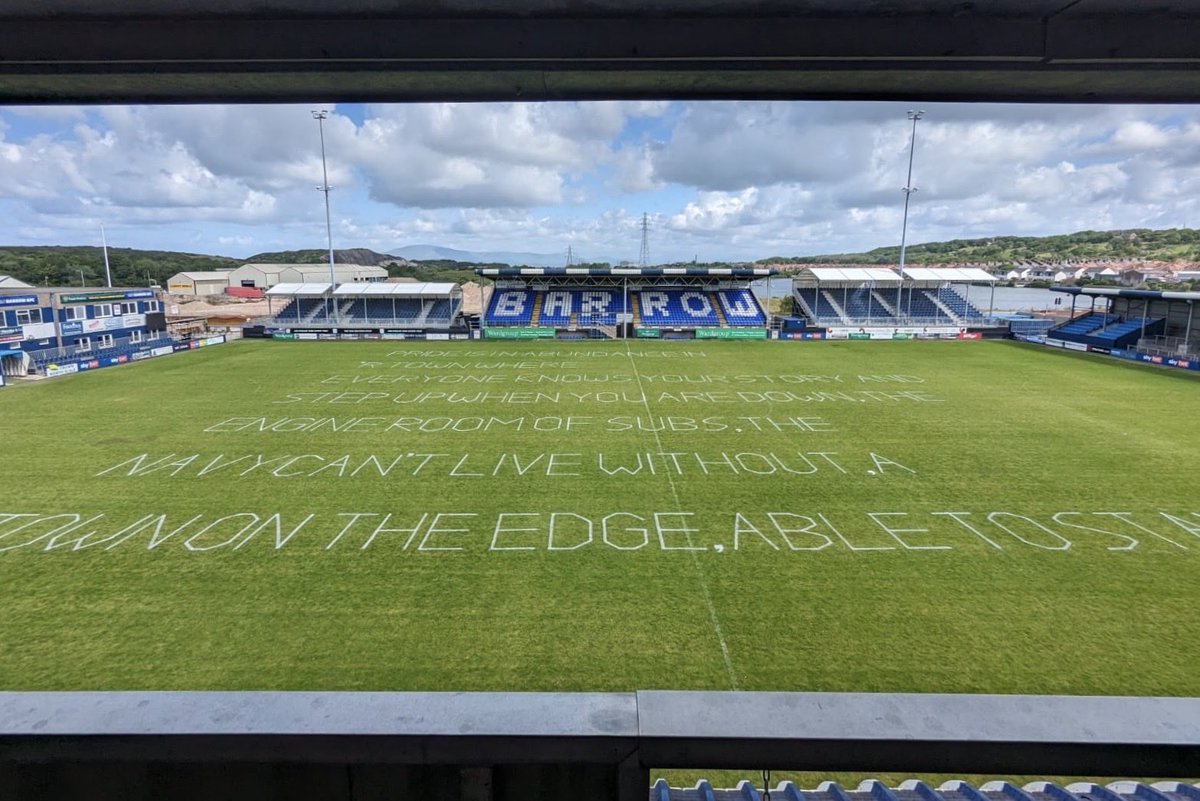 BarrowFull (@barrowfull) on Twitter photo Poetry on the pitch as part of Barrow Dreams. Local men working with professional boxer and past young poet laureate Matt Windle with partners <a href="/BarrowAFC/">Barrow AFC</a>. Photo by Connor Lee-Mackenzie <a href="/bbccumbriasport/">BBC Sport Cumbria</a> Poetry on the pitch as part of Barrow Dreams. Local men working with professional boxer and past young poet laureate Matt Windle with partners <a href="/BarrowAFC/">Barrow AFC</a>. Photo by Connor Lee-Mackenzie <a href="/bbccumbriasport/">BBC Sport Cumbria</a>