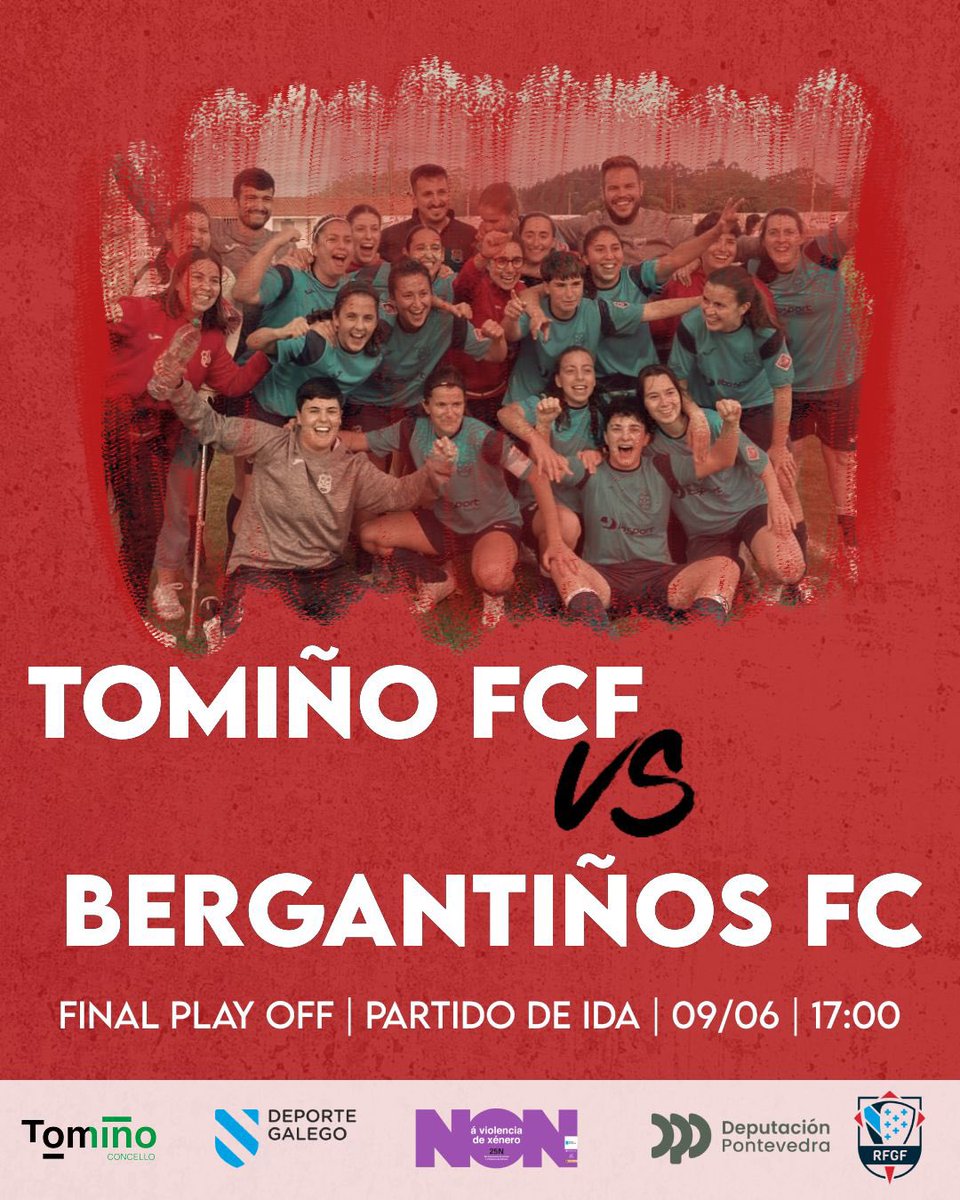 tominofcf's tweet photo. 📝 Anota na túa axenda, este domingo tes unha cita ca história.

🙌 Por primeira vez o Tomiño FC Femenino vai xogar unha final de ascenso a 3ª RFEF.

👉 Encontro de ida:
🗓️ Domingo 9
⏰ 17:00
🏟️ O Alivio

👉 Encontro de volta:
🗓️ Domingo 16
🏟️ As Eiroas https://t.co/Jeqx4jzW8P