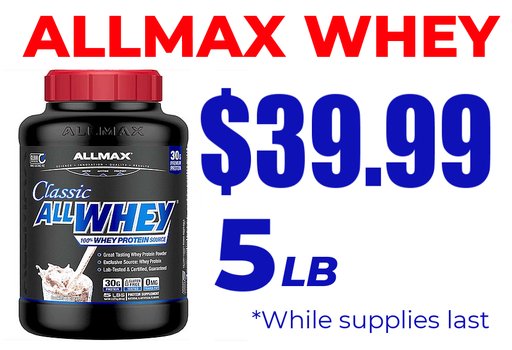 DpsNutrition's tweet photo. Get a 5lb'er of @ALLMAX Classic AllWhey for only $39.99 at DPS Nutrition with coupon DPS10. Order now at -> https://t.co/Jom8hEchaS #protein #TEAMALLMAX https://t.co/xPxFR3SlGJ