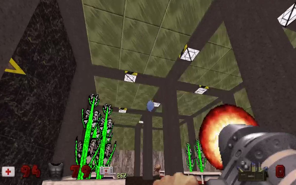 SockbatReplica's tweet image. Added Rimworld inspired hyrdoponics basins to my Duke Nukem 3D level growing literal ears of corn..  I&apos;m going to leave it open to the player&apos;s interpretation as to WTF is actually going on here.
#EDuke32 #BuildEngine