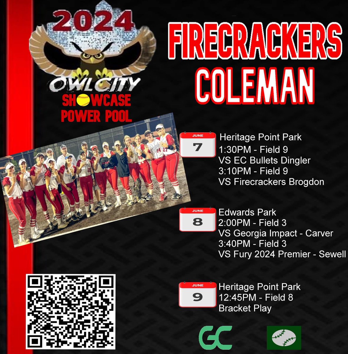 Excited to be in Dalton GA with my girls this weekend! 🧨🦁
<a href="/Firecrackers18U/">Firecrackers GA Coleman 18U</a> 
<a href="/Nate_BCSoftball/">Nathan Thompson</a> 
<a href="/BCLionsSoftball/">Bryan College Softball</a>