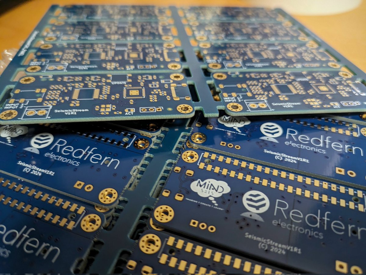 The circuit boards have arrived for our new 'SeismicStream' seismometer interface 😍