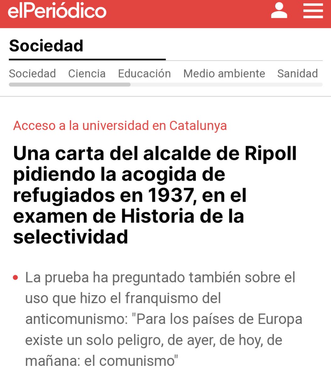 Ma Teresa Naves i Nogués (@materesanaves) on Twitter photo <a href="/ElisendaColell/">Elisenda Colell</a> <a href="/Hlopezvallejo/">Helena López Vallejo</a> ✍️<a href="/ElisendaColell/">Elisenda Colell</a>: De quan la vila de Ripoll demanava “no posar traves” als #refugiats. Magnífica proposta a la #selectivitat perque l'alumnat s'adoni de com canvia el temps. Avui no els deixen ni empadronar-se. Gran <a href="/Hlopezvallejo/">Helena López Vallejo</a> per detectar-ho
elperiodico.com/es/sociedad/20… <a href="/ElisendaColell/">Elisenda Colell</a> <a href="/Hlopezvallejo/">Helena López Vallejo</a> ✍️<a href="/ElisendaColell/">Elisenda Colell</a>: De quan la vila de Ripoll demanava “no posar traves” als #refugiats. Magnífica proposta a la #selectivitat perque l'alumnat s'adoni de com canvia el temps. Avui no els deixen ni empadronar-se. Gran <a href="/Hlopezvallejo/">Helena López Vallejo</a> per detectar-ho
elperiodico.com/es/sociedad/20…