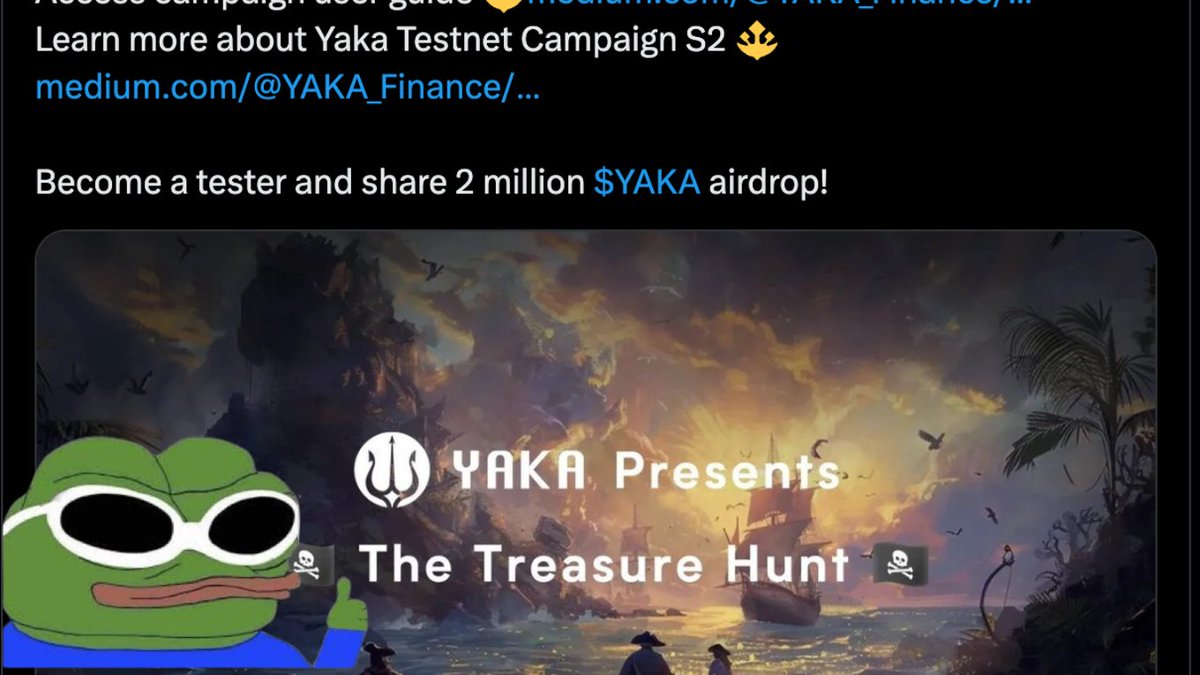 moonlitislit's tweet image. Yaka Finance just kicked off a $200,000 YAKA airdrop campaign

Cost : $0
Take 10 mins

Follow this thread for a step-by-step airdrop farming guide 👇🧵