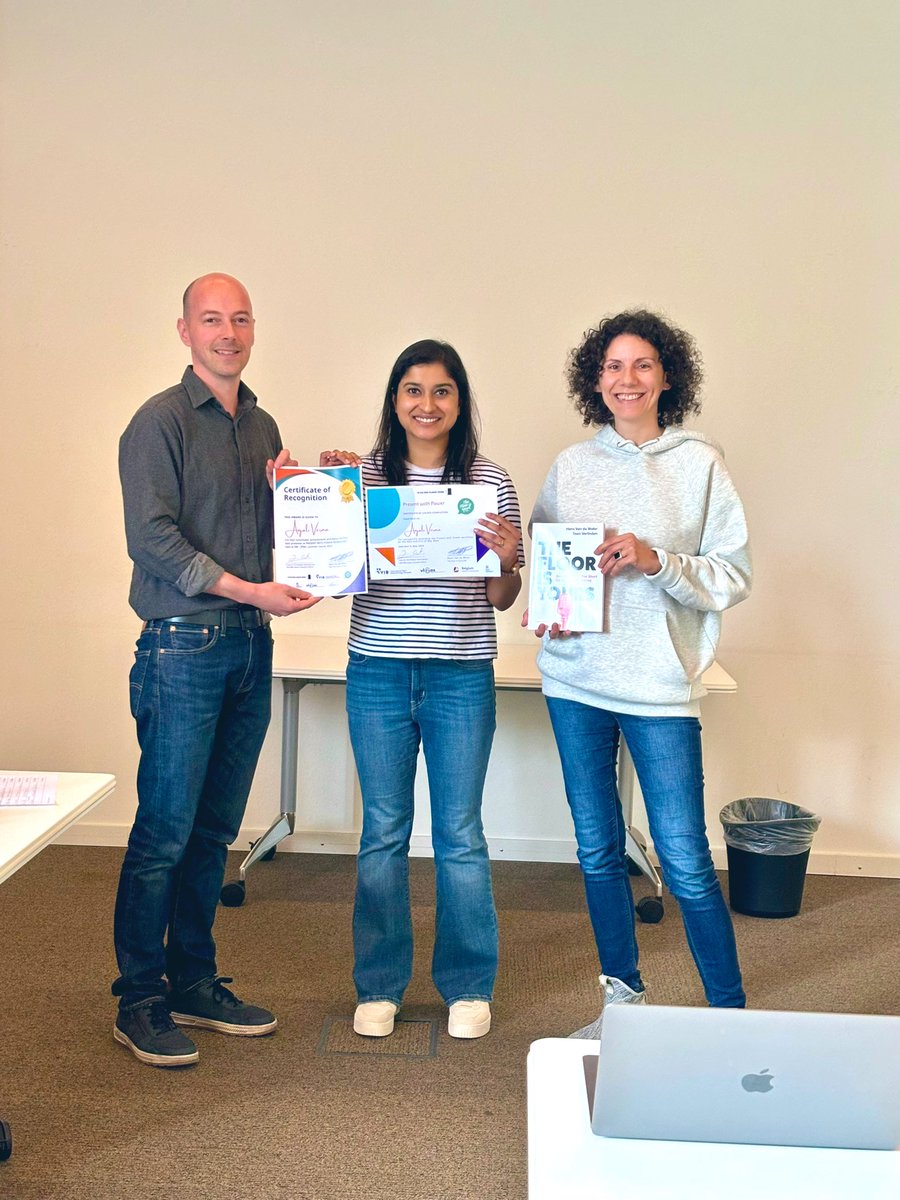 Attended the most insightful workshop ever: Present with power!👩🏻‍💻 Changed my perspective of communicating science!🧪 🧬 Indeed a game changer! 

PS: I also won the pitch competition! 😇
Thank you @HansVandeWater  
@FloorIsYours <a href="/VIB_IPBO/">IPBO</a> @CortadaLaura