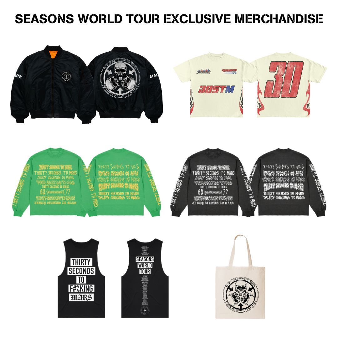 MARSStore's tweet image. The highly requested bomber jacket and some other crowd favorites are now online from the Seasons World Tour! Shop at the link in our bio🤘