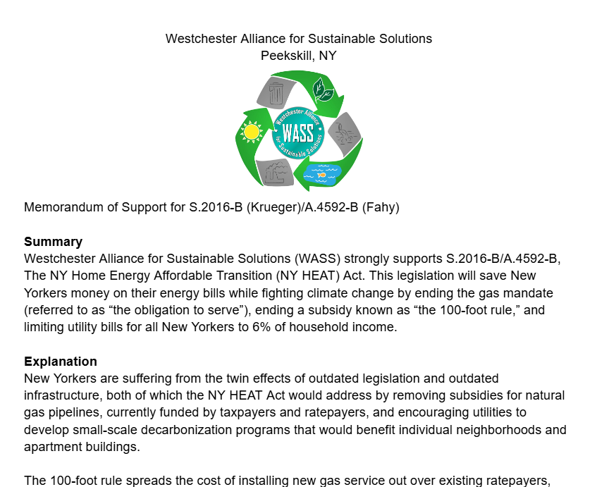 WASS_Peekskill (@wass_peekskill) on Twitter photo We sent a memo of support for the #NYHEAT Act to the <a href="/NYSA_Majority/">NY Assembly Majority</a> and <a href="/GovKathyHochul/">Governor Kathy Hochul</a>. The NY HEAT Act means cleaner heat, cleaner air, lower bills, and a brighter future. NY HEAT must pass this session! We sent a memo of support for the #NYHEAT Act to the <a href="/NYSA_Majority/">NY Assembly Majority</a> and <a href="/GovKathyHochul/">Governor Kathy Hochul</a>. The NY HEAT Act means cleaner heat, cleaner air, lower bills, and a brighter future. NY HEAT must pass this session!