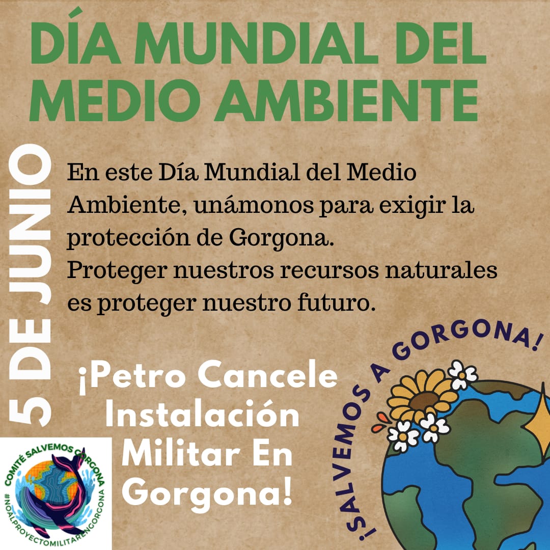 AndresPachonTor's tweet photo. En el Día Mundial del Medio Ambiente, unámonos para exigir la protección de Gorgona, de nuestro patrimonio natural y nuestra Soberanía Ambiental. Proteger nuestros recursos naturales es proteger nuestro futuro. @ComiteGorgona https://t.co/4greXyqGbv