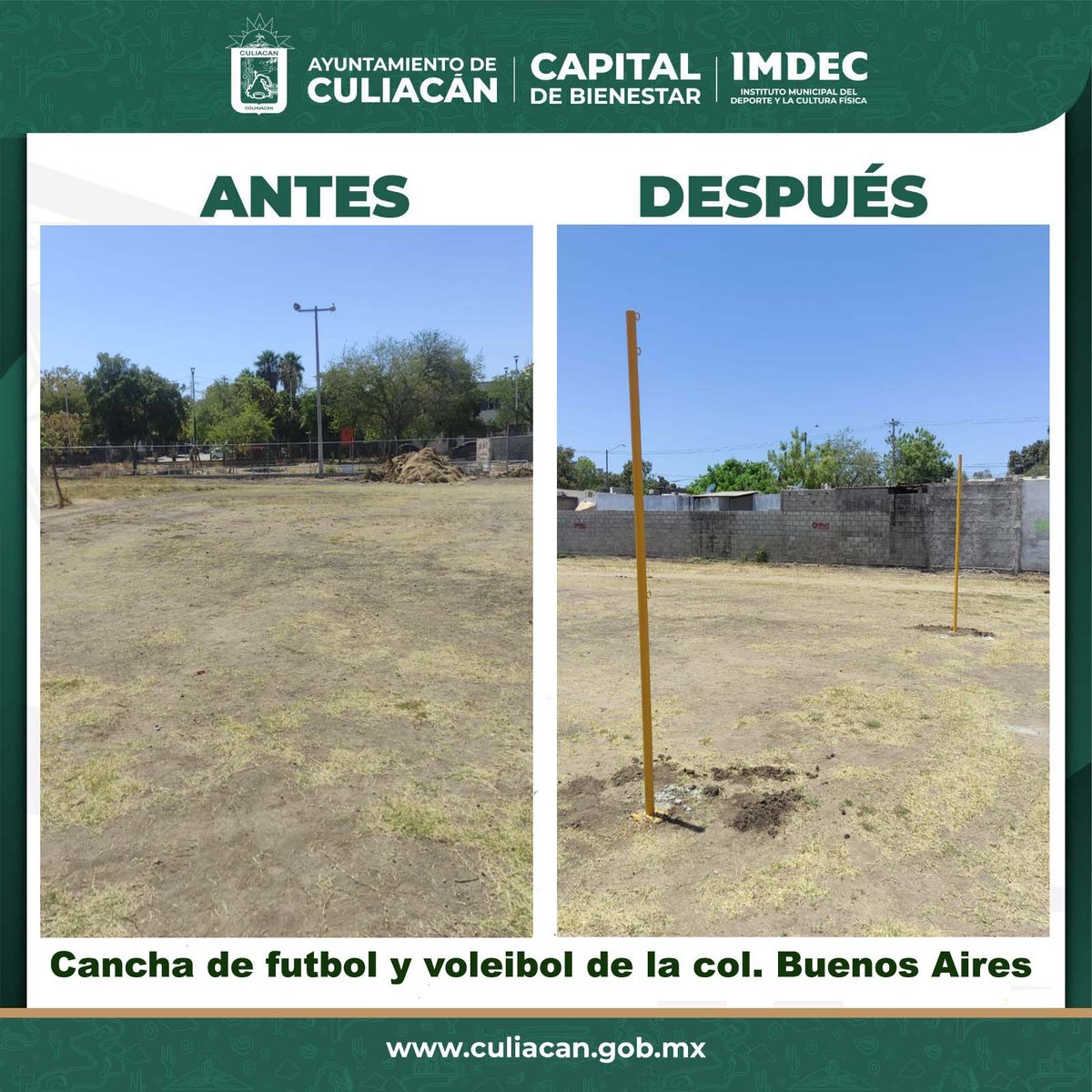 imdeccln's tweet photo. Tener espacios dignos ha sido una prioridad, es por ello, que reparamos una portería e instalamos tubos nuevos para la cancha de voleibol, y además entregamos balones para que jóvenes puedan hacer cualquier actividad física en la Unidad Deportiva de la colonia Buenos Aires. https://t.co/q5kDPYZVd6