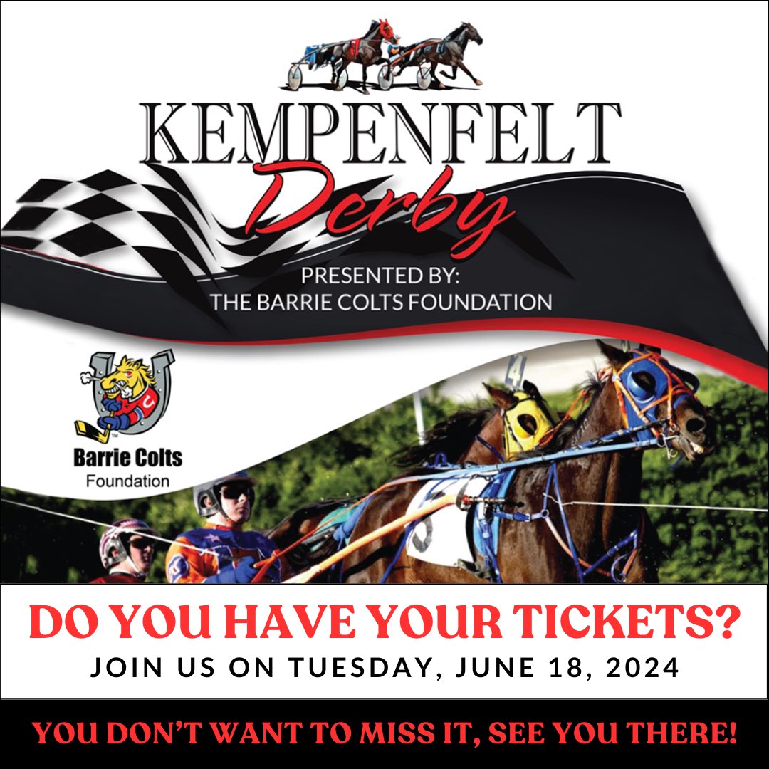Time is running out so get your tickets now for the Kempenfelt Derby at Georgian Downs on Tuesday, June 18 starting at 6pm. You don’t want to miss this exciting event!
For tickets and information, email: derby@kempenfeltrotary.ca or visit: kempenfeltderby.com