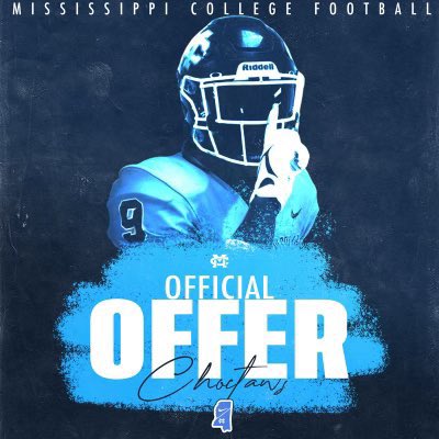 After a great camp today, I’m blessed to have received an offer from Mississippi College🔵🟡#GoChoctaws <a href="/EMcCray70/">Coach McCray</a> <a href="/Big_E_72/">Coach Anderson</a> <a href="/CoachWrightPerk/">Jack Wright</a> <a href="/CoachMKershaw/">Mike Kershaw</a>