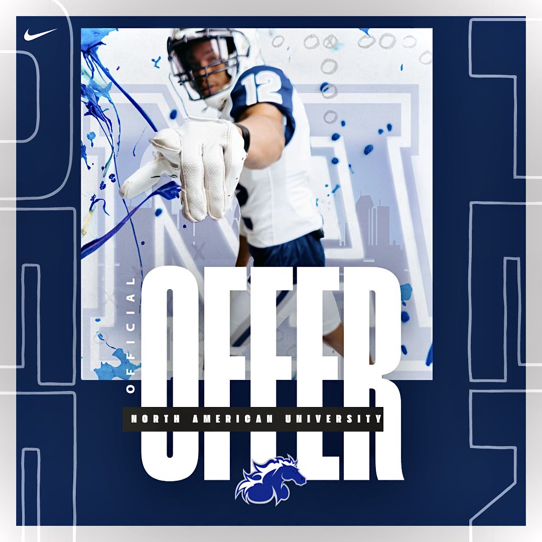 After a conversation with @CoachMac_NAU I am blessed to receive my first offer from <a href="/NAU_FB/">NAU Football</a> 
<a href="/NAU_Athletics/">NAU Athletics</a> <a href="/NorthAmericanU/">North American University</a> <a href="/CoachGT02/">Coach T</a> <a href="/warren_rowan/">Warren Rowan</a> <a href="/ShedrickMckenz2/">Miss-Lou Recruits</a>