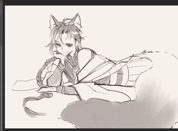 Been doodling a lot in my spare time. Preparing a giant doodle dump of this game I'm currently into lol. XD

💜🦊 
