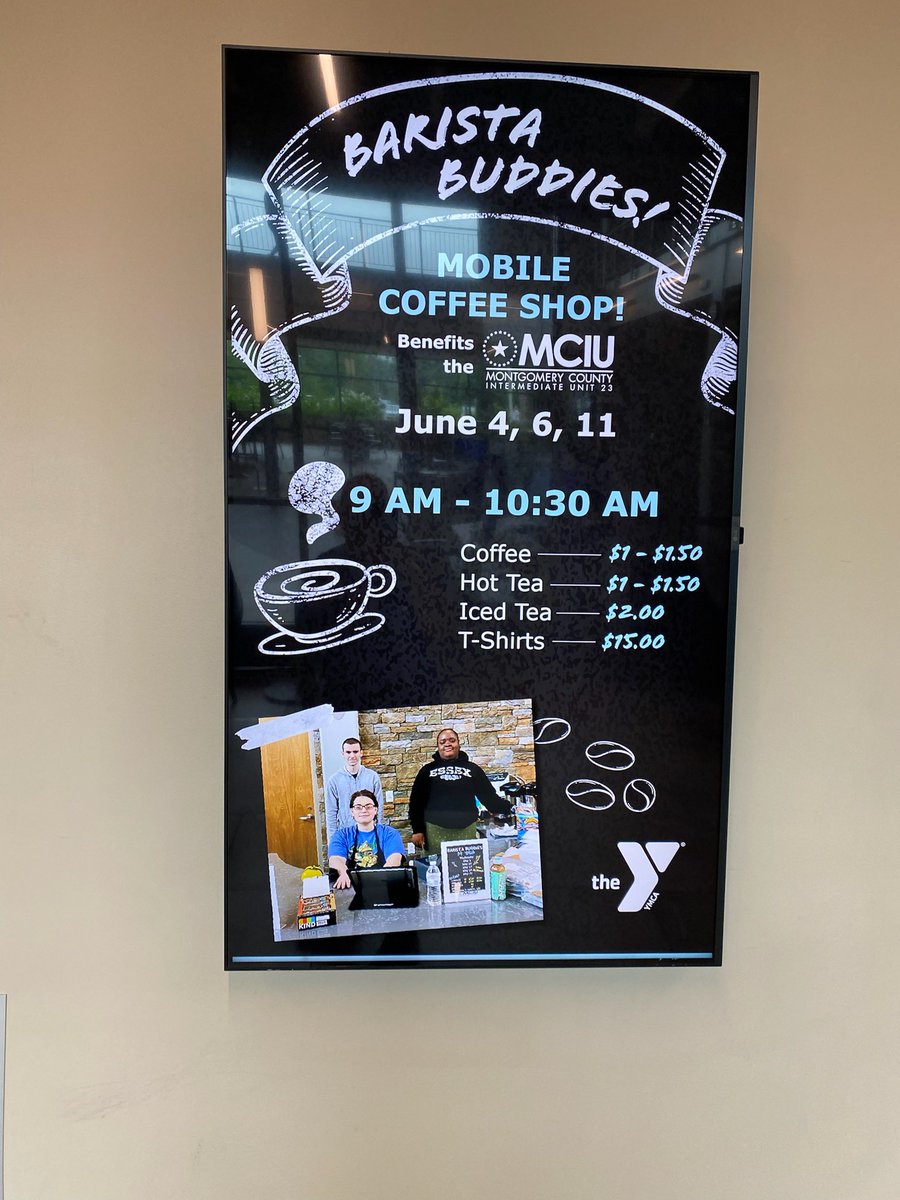 Mobile Barista getting advertised at the Willow Grove YMCA 😎
<a href="/MCIU/">MCIU</a> <a href="/mciu_oss/">MCIU Student Services</a>