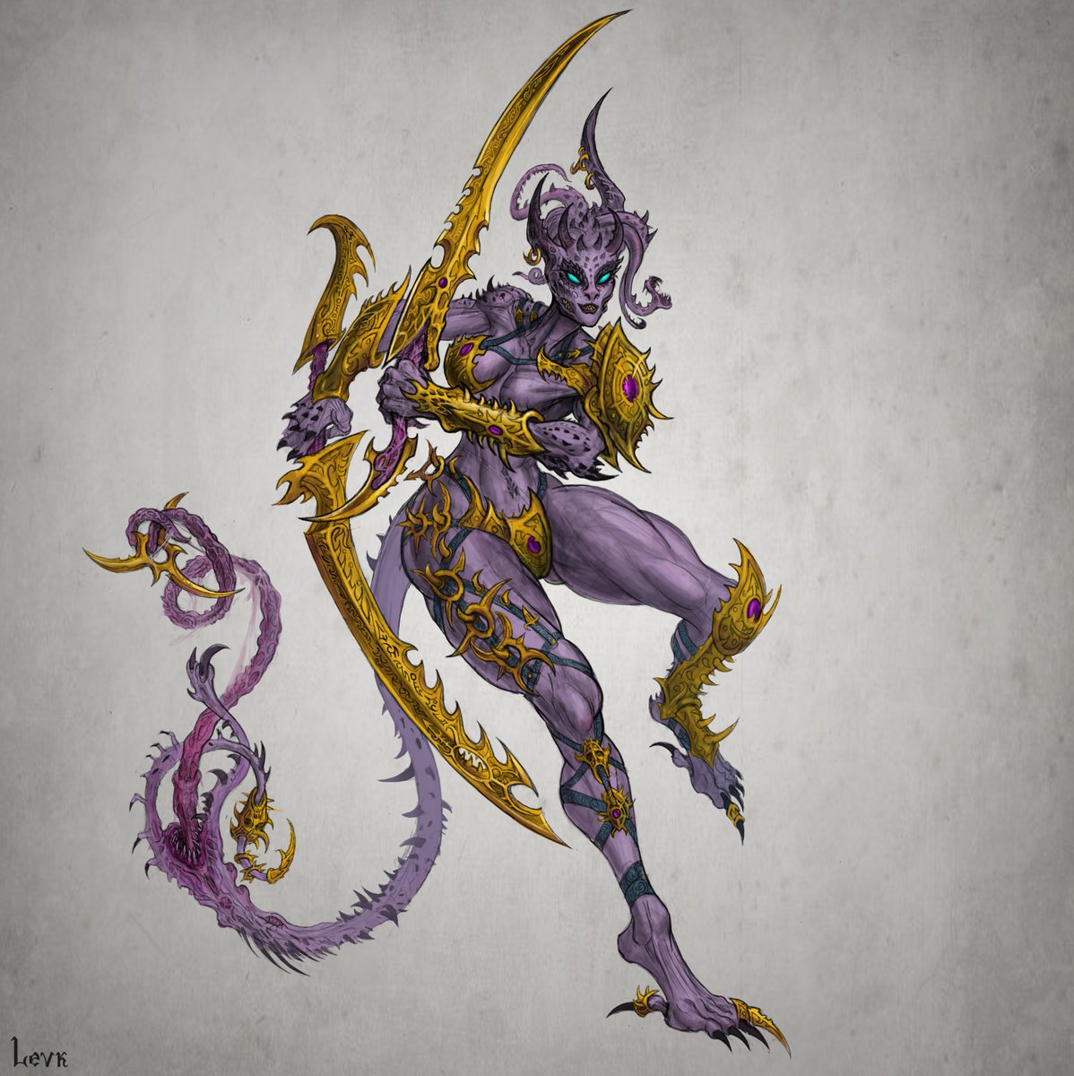 Lvkoiv's tweet photo. Sometimes I try to learn how to draw characters in more dynamic poses, so I make sketches like this #daemonette #slaanesh #warhammerfanart #Warhammer40k https://t.co/r3PvLU31kX