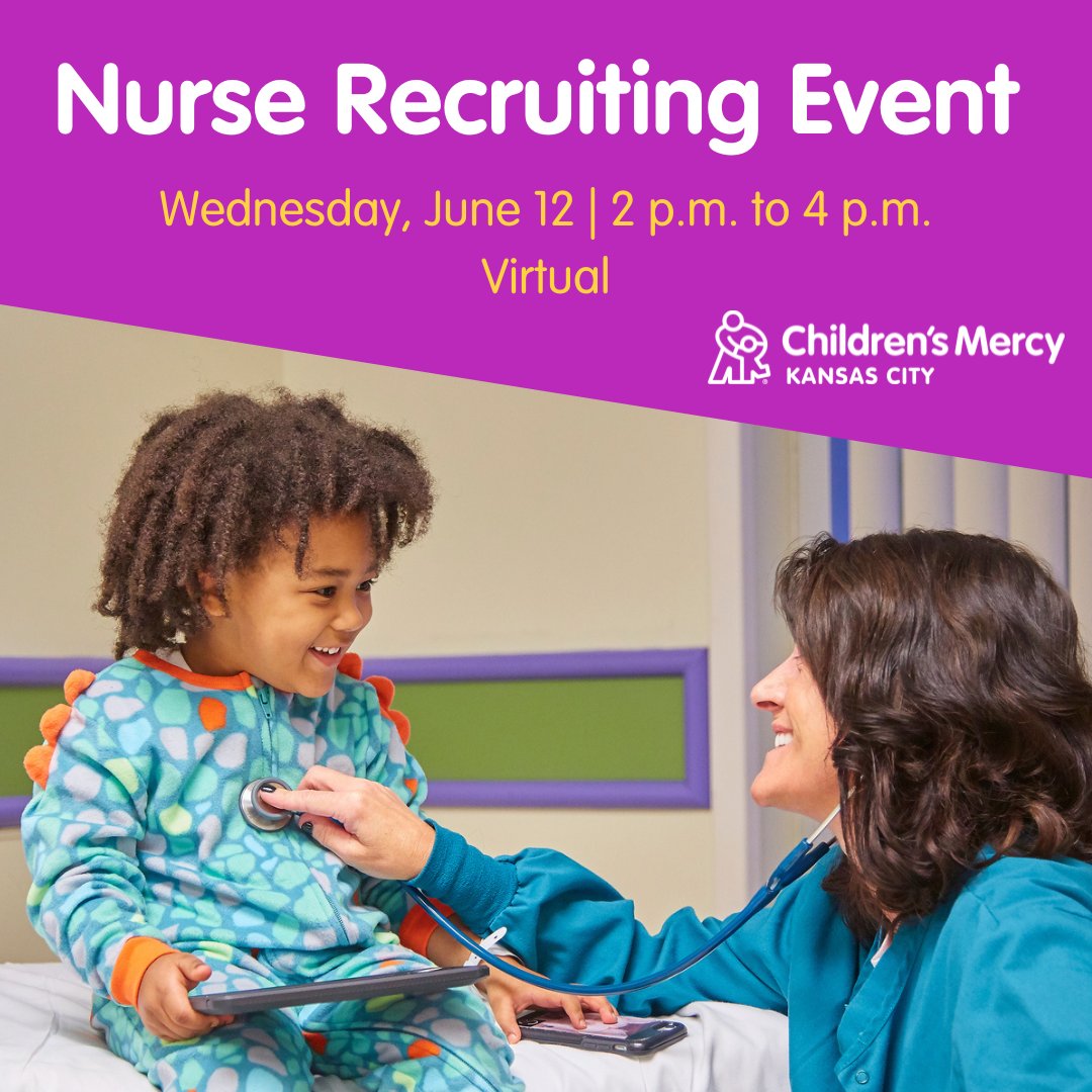 #NowHiring compassionate individuals to join our #nursing team! We will be hosting a virtual event where you can chat with our recruiters on 6/12 from 2 p.m. to 4 p.m. We would love to meet you! 💜 Register now! forms.office.com/r/evJz9ra1kV #PediatricNursing #RNJobs