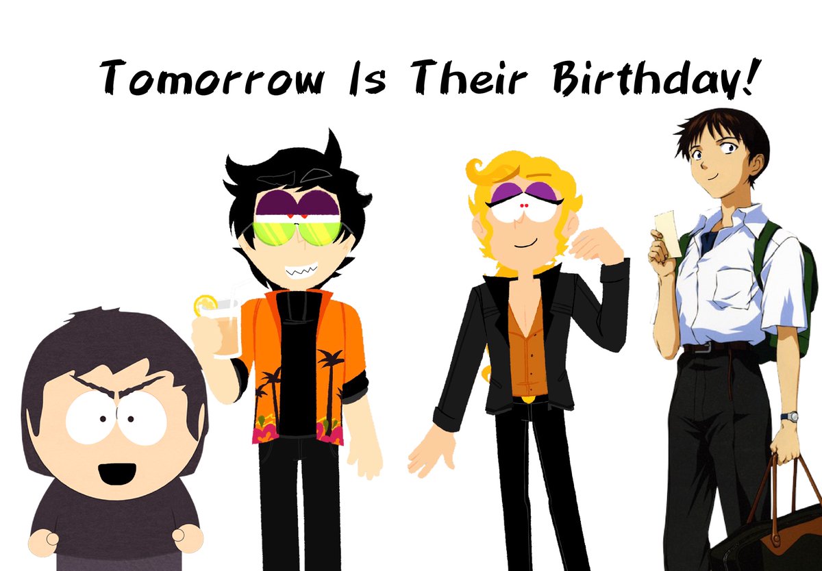 HelenAjqui's tweet photo. Tomorrow Is Damien Thorn (Original And Hellpark), Hellpark Gregory And Shinji Ikari's Birthday #Hellpark #SouthPark #Evangelion #DamienThorn #HellparkGregory #ShinjiIkari https://t.co/giwFI4GmVo