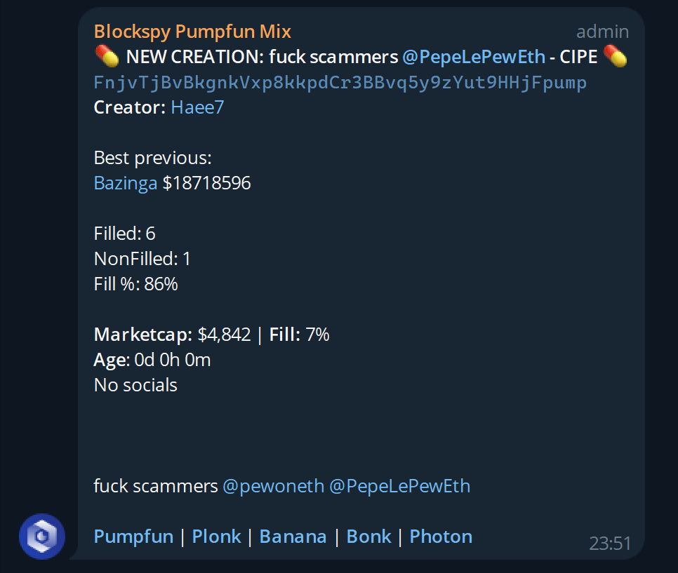 Get the next $CIPE at creation from <a href="/bazingahappy/">铜锣湾happy哥</a> on this channel, 4k marketcap:
t.me/+JAonvPFsq2tiY…
Proof in pics
<a href="/BlockSpy_/">BlockSpy</a> solutions 🫡