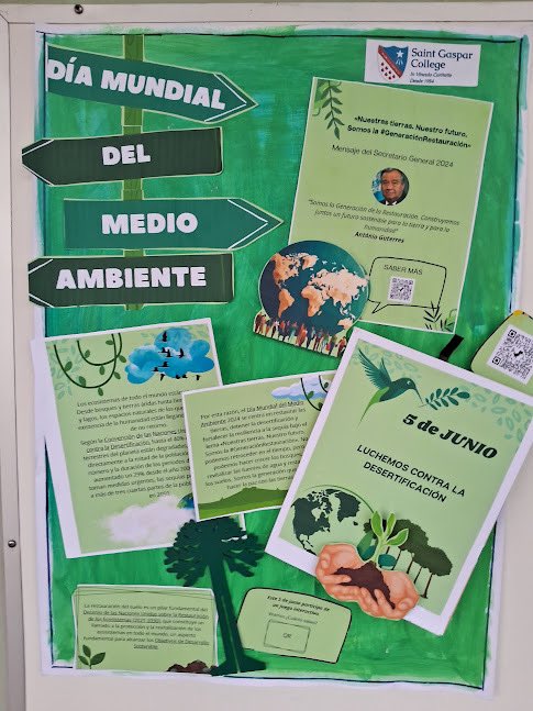 SaintGaspar's tweet photo. Día del medio Ambiente 2024
 
Como cada año el Departamento de Ciencias y Tecnología celebra en comunidad el Día del medio ambiente 2024, realizando algunas actividades que promueven la reflexión y compromiso de nuestros/as estudiantes. https://t.co/lwrXF150xS