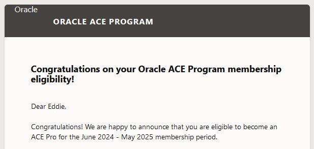 Eddie Molina Mora #ACEPro (@eoapex) on Twitter photo Thanks to <a href="/oracleace/">Oracle ACE Program</a> for this new recognition as ACE Pro had been 5 years to be part of this amazing program but above all from this incredible group of people! Thanks to <a href="/oracleace/">Oracle ACE Program</a> for this new recognition as ACE Pro had been 5 years to be part of this amazing program but above all from this incredible group of people!