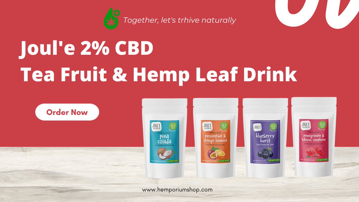 HemporiumLtd's tweet image. Discover a refreshing way to relax with Joul'e 2% CBD Tea 🍃✨ Our Fruit &amp;amp; Hemp Leaf Drink is the perfect blend of natural ingredients for a soothing experience. #CBDTea #Wellness #NaturalRelaxation