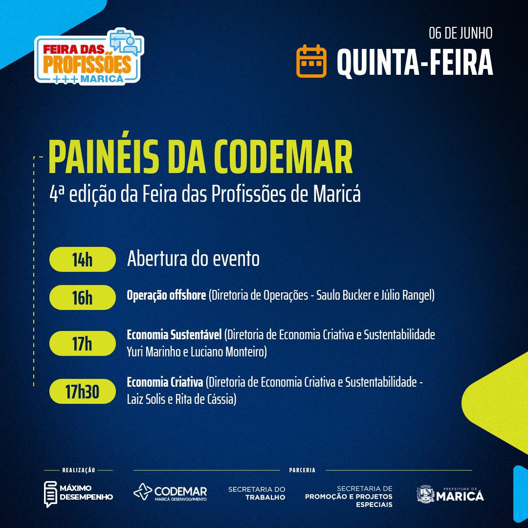 codemarmarica's tweet photo. É amanhã! A quarta edição da Feira das Profissões de Maricá vem com tudo e a Codemar tem uma programação inteirinha exclusiva para receber vocês no nosso estande. A partir das 14h, no espaço de eventos do lado do Aeroporto (próximo ao Fórum). Te esperamos!
#Codemar https://t.co/3xDuO072NW