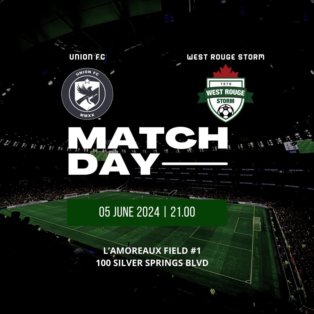 westrougesoccer's tweet photo. ⚽️ Tonight’s showdown! West Rouge Storm vs. Union FC at 9pm, L’Amoreaux Field #1. Be there to cheer us on! 🌟 #WRSC #soccer #soccerlife #girlssoccer #summer #toronto #scarborough https://t.co/zMCIyzo9Hh