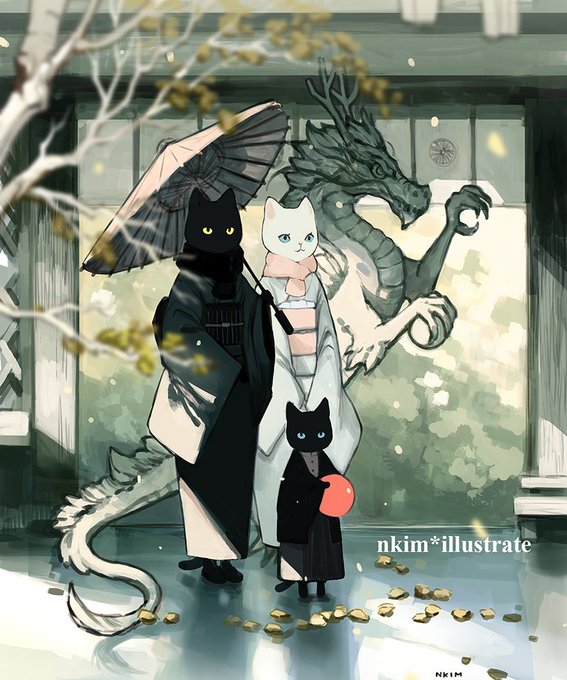 「黒猫 何かを持っている」のTwitter画像/イラスト(新着)