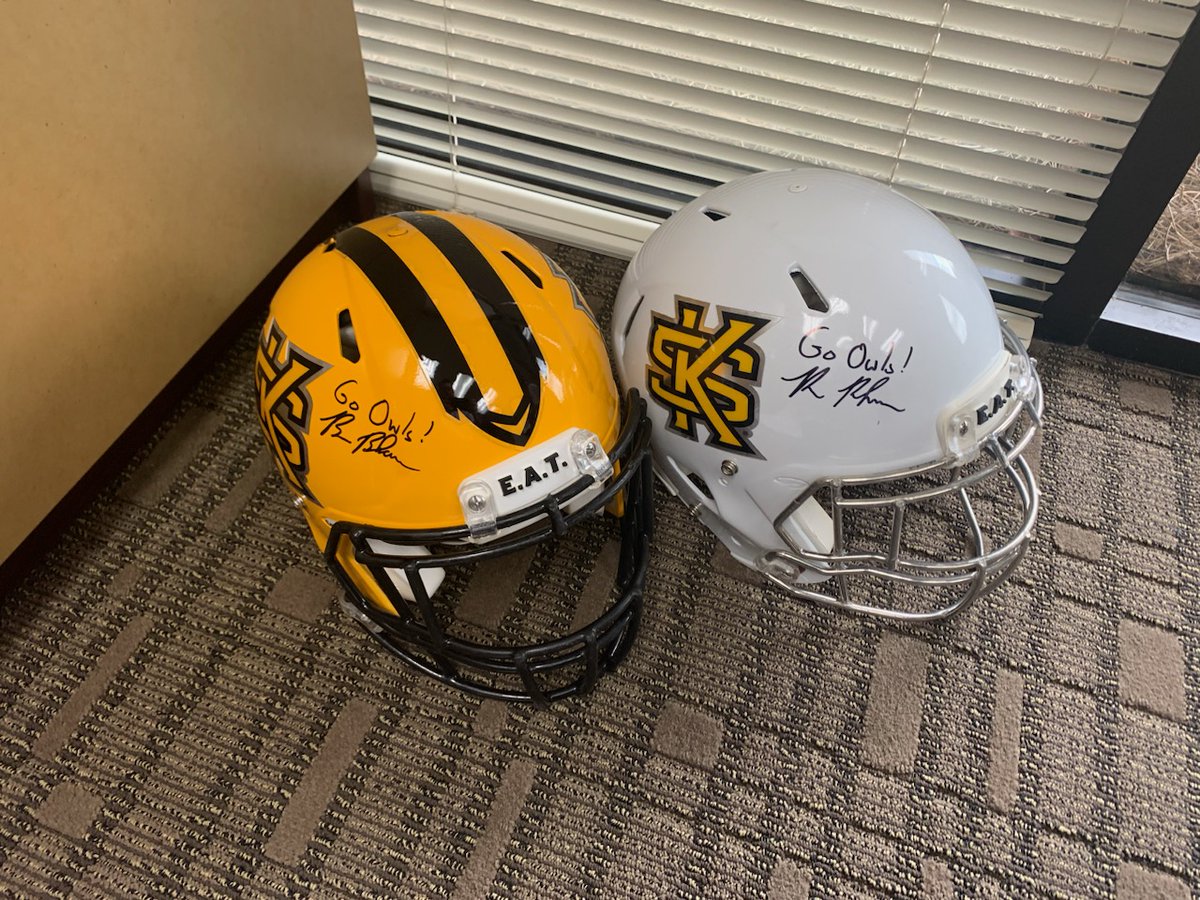 Caric Martin 🦉 (@caricmartin) on Twitter photo Look what <a href="/_owlscollective/">Owls Collective</a> will have up for auction at their golf tournament on Monday, June 10th!!! 2 helmets signed by Coach Bohannon of <a href="/kennesawstfb/">Kennesaw State Football</a>. You don't have to play in the tournament to bid (and win) these! <a href="/KSUOwlNation/">Kennesaw State Owls</a> <a href="/kennesawstate/">Kennesaw State University</a> <a href="/KSUOWLSMBB/">Kennesaw State MBB</a>
<a href="/KSUOwlsBaseball/">Kennesaw State Baseball</a> Look what <a href="/_owlscollective/">Owls Collective</a> will have up for auction at their golf tournament on Monday, June 10th!!! 2 helmets signed by Coach Bohannon of <a href="/kennesawstfb/">Kennesaw State Football</a>. You don't have to play in the tournament to bid (and win) these! <a href="/KSUOwlNation/">Kennesaw State Owls</a> <a href="/kennesawstate/">Kennesaw State University</a> <a href="/KSUOWLSMBB/">Kennesaw State MBB</a>
<a href="/KSUOwlsBaseball/">Kennesaw State Baseball</a>
