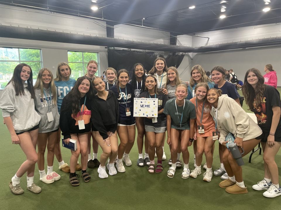 JPII_WBB's tweet photo. Wow what an amazing time at FCA Team Basketball Camp!! Although we grew and learned as players and a team it was so  much more than basketball as they focused on developing faith filled young ladies. Awesome start to the summer! 🛡️🏀 #itsknighttime https://t.co/tW3NItm290