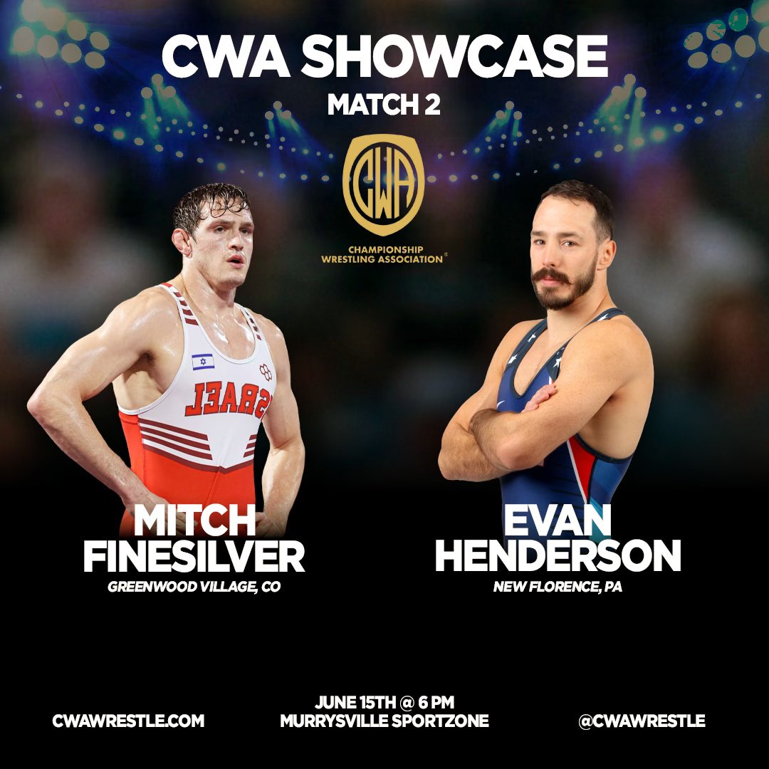 A pair of All-Americans out of <a href="/theACC/">The ACC</a> square off in <a href="/mitchieboy_fine/">Mitch Finesilver</a> and Evan Henderson. 

Catch all the action LIVE on June 15th!

🎟️: cwawrestle.ticketspice.com/cwa-showcase

#FolkstyleGonePro