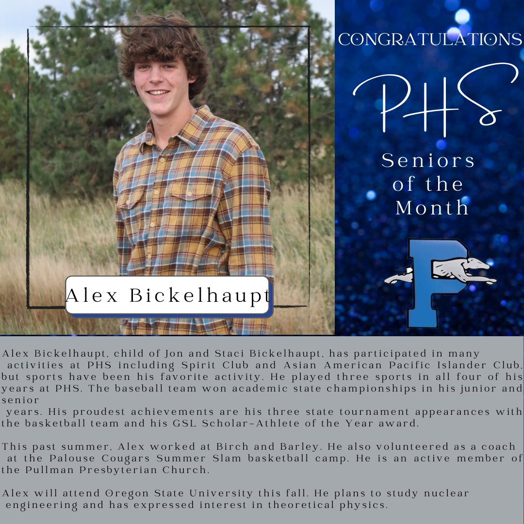CONGRATULATIONS PHS Seniors of the Month! 👏💙👏💙👏💙