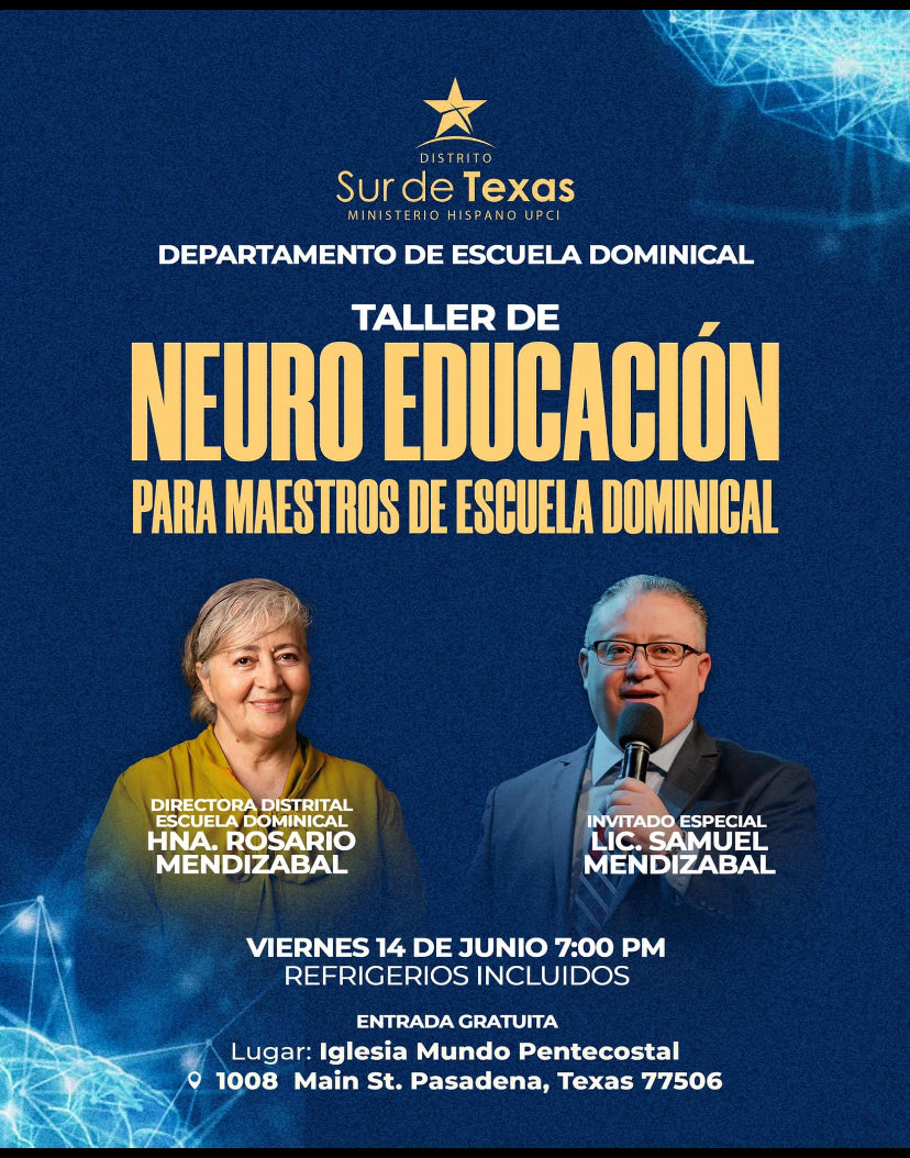 Una invitación  especial para Directores, Maestros y Asistentes de Escuela Dominical y para todos los padres y persona interesada en el aprendizaje de la educación de sus hijos.
Una instrucción pedagógica para que cada Maestro sea mas eficiente en las enseñanzas. 
Jesús nos ama