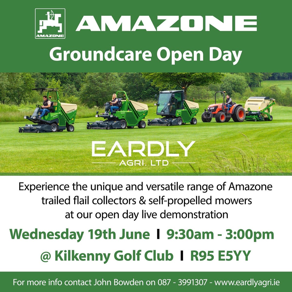 Eardly Agri Ltd will be hosting an Amazone Groundcare open day on Wed 19th June 🌱⛳️🐎🐝🏉🌸  #amazone #groundcare #mowing #openday #wildflower #pollinators #biodiversity #sportsturf