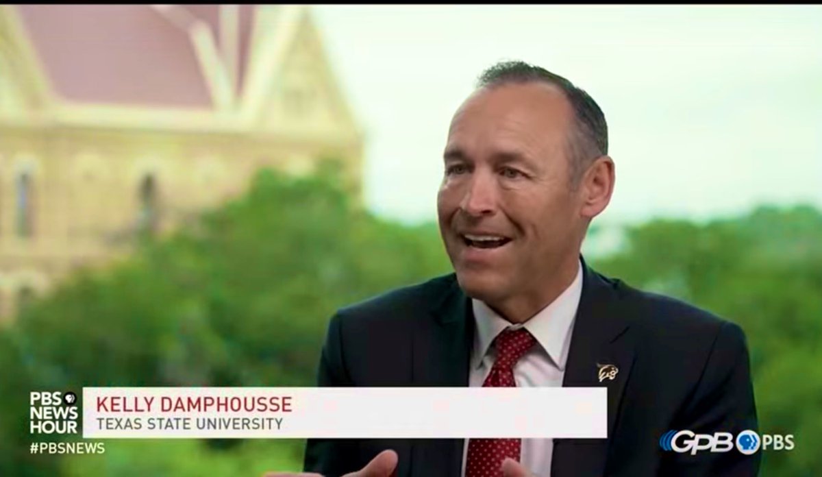 kdamp's tweet photo. Thanks, @paulsolman, for sharing just SOME of what @txst is doing to make a 4-year degree possible for Texans. Four years of high school GPA data predict college success as well as 4 hours on a test - esp for those who can’t afford preps &amp; multiple takes.🐾https://t.co/m9OcyvZhoP https://t.co/I7tdDxBM9z