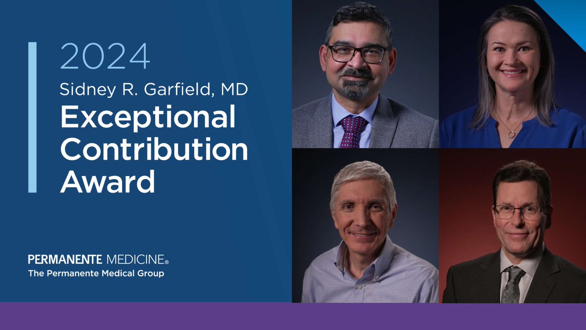 Maria Ansari (@mariaansarimd) on Twitter photo I admire the ingenuity and great work of this year’s winners of the Sidney R. Garfield, MD Exceptional Contribution Award: Jitesh Vasadia, MD, Gregg Gayre, MD, Bonnie Quiroz, MD, and Gregory Marelich, MD. It is an honor to work with them to push health care forward. I admire the ingenuity and great work of this year’s winners of the Sidney R. Garfield, MD Exceptional Contribution Award: Jitesh Vasadia, MD, Gregg Gayre, MD, Bonnie Quiroz, MD, and Gregory Marelich, MD. It is an honor to work with them to push health care forward.