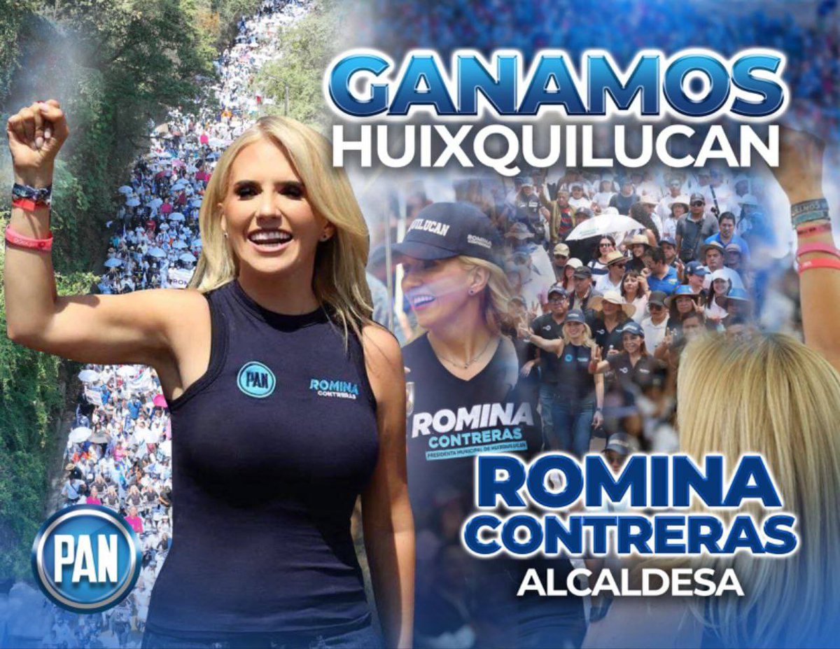 AccionNacional's tweet photo. Huixquilucan es un municipio que seguirá avanzando y siendo referente nacional de los gobiernos panistas. ¡Felicidades @RominaCDV por tu triunfo! https://t.co/lbrbNUZQ6l