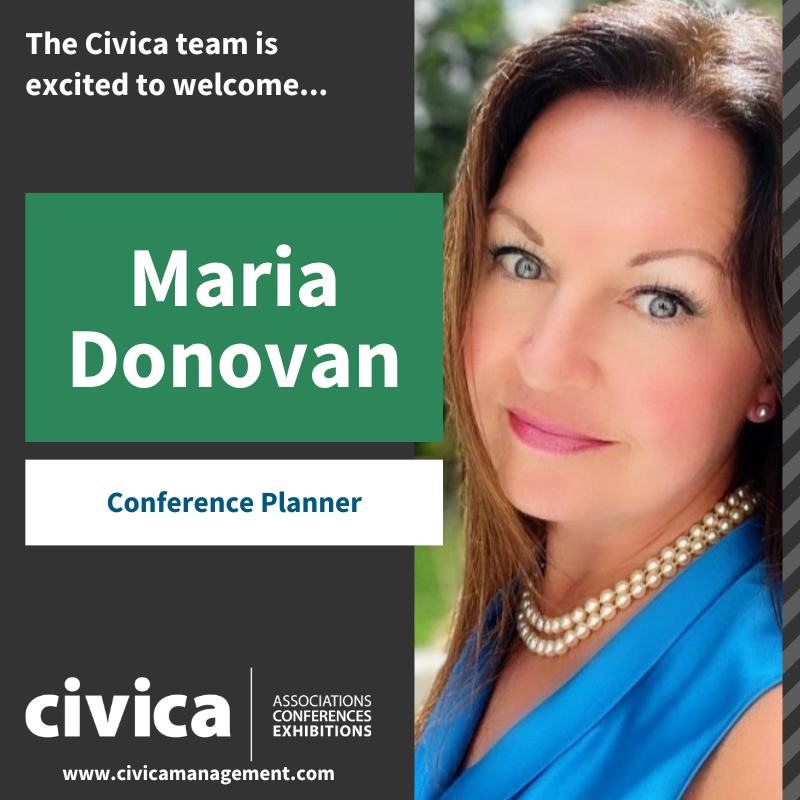 Welcome to the Team, Maria Donovan! We are excited to introduce Maria, our new conference planner at Civica! With her exceptional event planning skills and creativity, Maria will be orchestrating fantastic conferences and events, all while working remotely from Baltimore, MD.