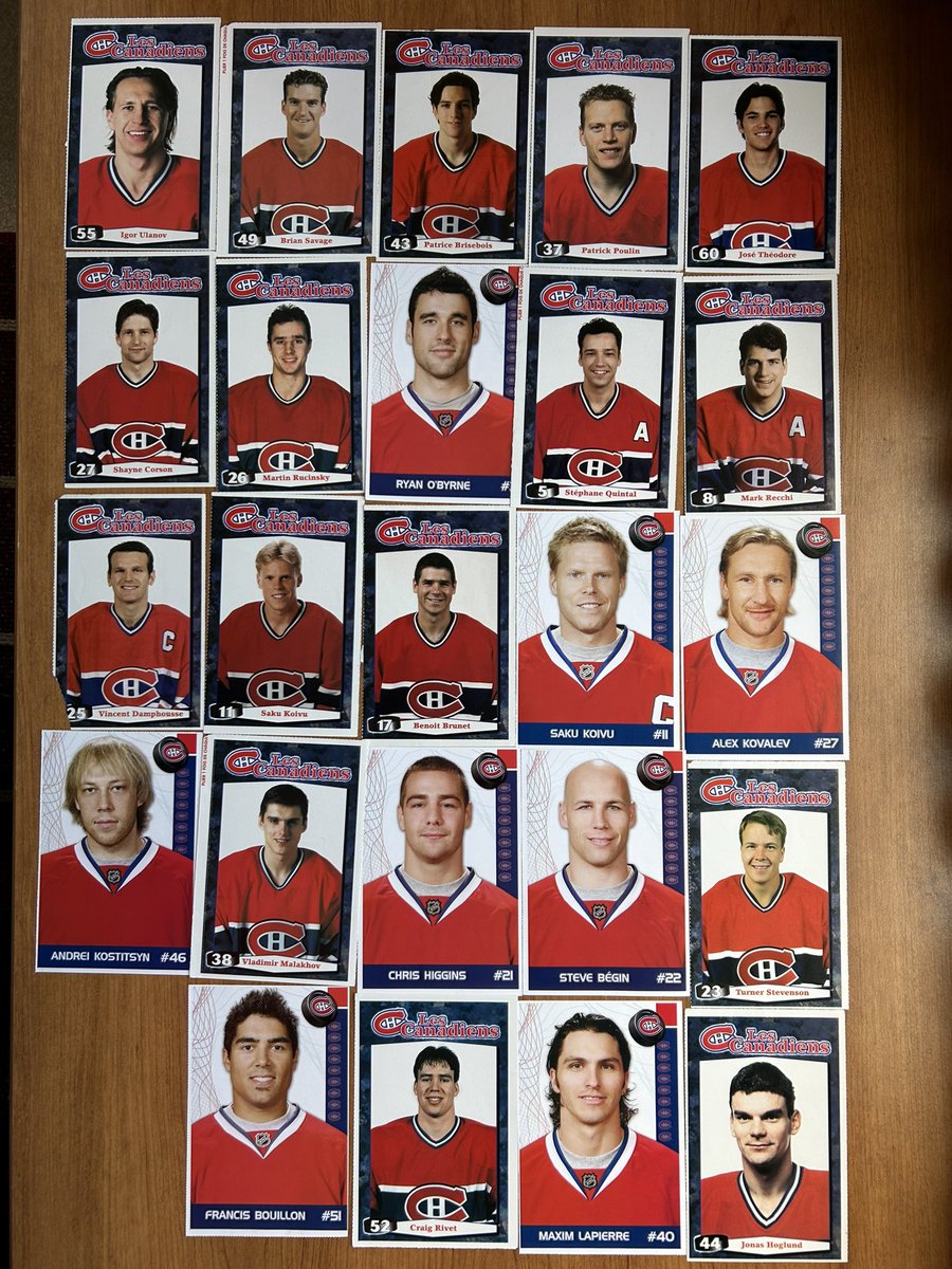 Claude6Landry's tweet photo. #VincentDamphousse
#PatriceBrisebois
#RYANOBYRNE
#SAKUKOIVU
#STEVEBÉGIN
#MAXIMLAPIERRE
#JoséThéodore
#MarkRecchi
#ALEXKOVALEV https://t.co/TWRnbnHPAe