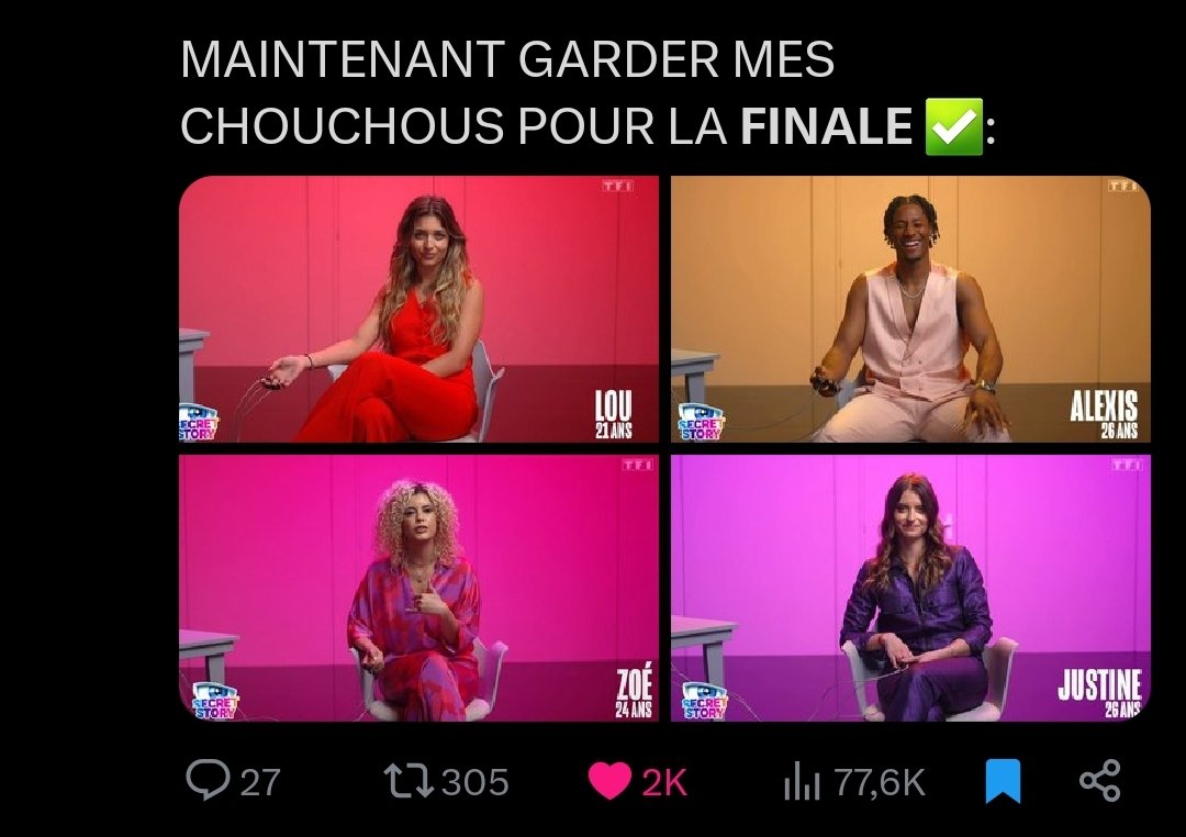 Camille8182_'s tweet photo. Quasi tout TWITTER veut cette finale alors Kelyan doit sauter pour qu'on est cette finale et que le divertissement continue sinon le live sera ennuyant 💀 #SecretStory #SecretStoryLeLive https://t.co/pbdKiApnCh