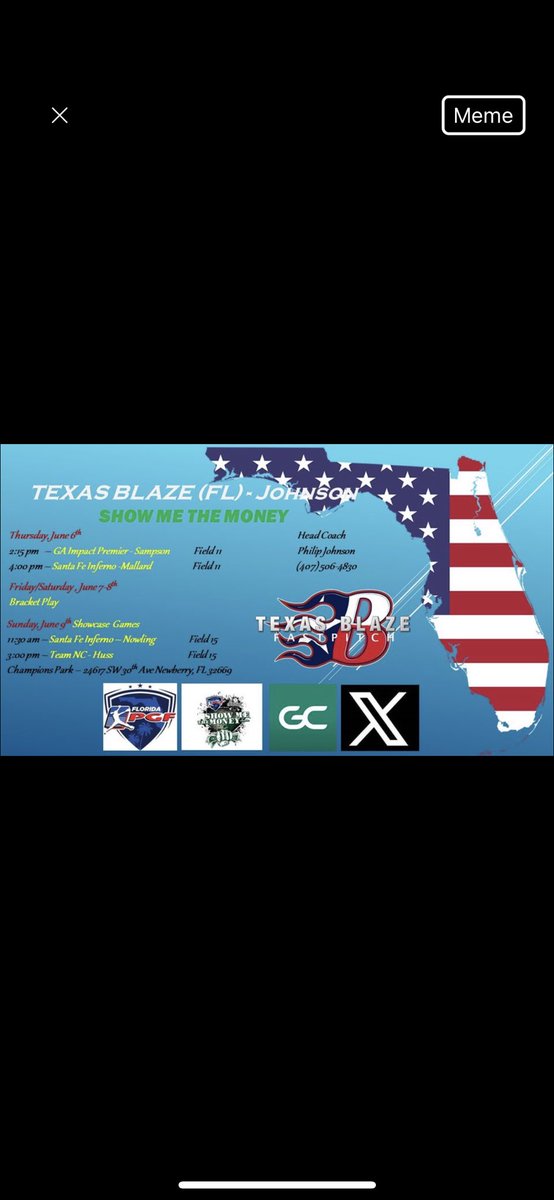 Aubrey Zechmann (@aubreyzechmann) on Twitter photo Schedule for our first tournament, show me the money!!! Come out and support Blaze in Newberry,FL. <a href="/CoachNeubauer_6/">Katie Neubauer</a> <a href="/TopPreps/">College Coach / College Scout / College Recruiter</a> <a href="/CoastRecruits/">Coast 2 Coast Recruits</a> <a href="/fl_texasblaze/">Texas Blaze (FL) 18U-Johnson</a> Schedule for our first tournament, show me the money!!! Come out and support Blaze in Newberry,FL. <a href="/CoachNeubauer_6/">Katie Neubauer</a> <a href="/TopPreps/">College Coach / College Scout / College Recruiter</a> <a href="/CoastRecruits/">Coast 2 Coast Recruits</a> <a href="/fl_texasblaze/">Texas Blaze (FL) 18U-Johnson</a>