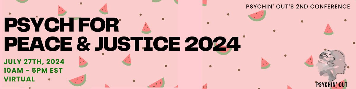 PsychinOut 🧠 (@psychinout) on Twitter photo We hope you will join <a href="/PsychinOut/">PsychinOut 🧠</a> on July 27 for
✊🧠Psych for Peace & Justice 2024 🧠✊
Our virtual conference to build the #psych field into a force for social impact.
Proposal submission form: bit.ly/ppj2024submiss… | Due: 11:59pm ET of 6/16/2024 We hope you will join <a href="/PsychinOut/">PsychinOut 🧠</a> on July 27 for
✊🧠Psych for Peace & Justice 2024 🧠✊
Our virtual conference to build the #psych field into a force for social impact.
Proposal submission form: bit.ly/ppj2024submiss… | Due: 11:59pm ET of 6/16/2024