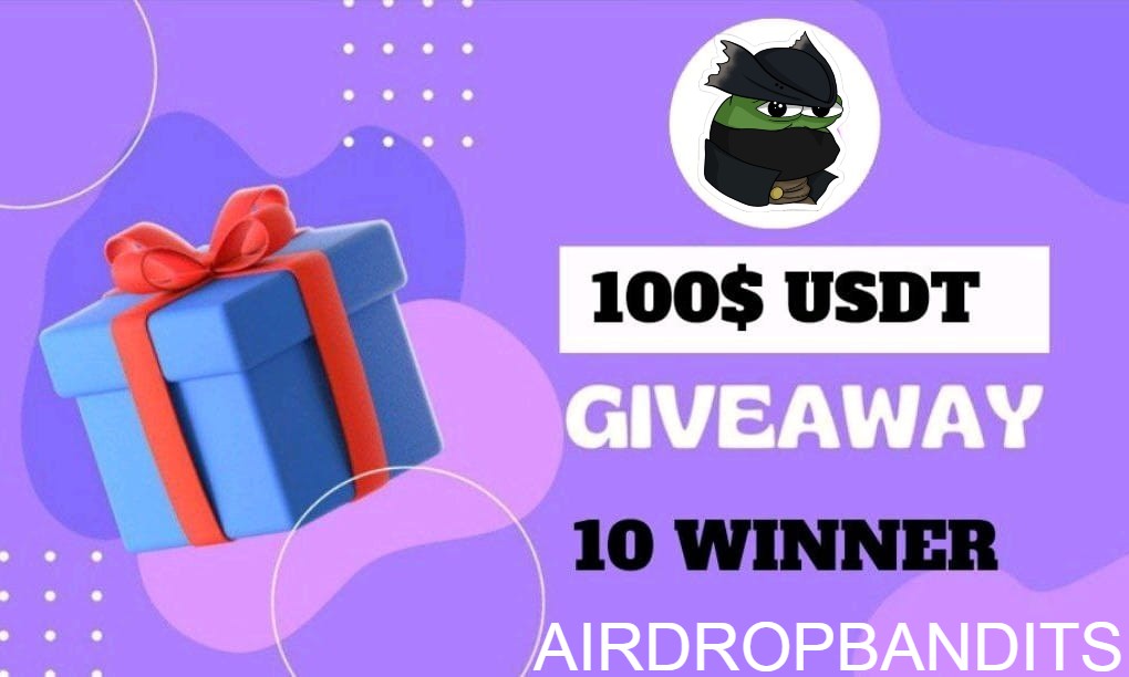 Airdropbandit is giving away 100$ USDT🎉

- Like, RT &amp; Follow <a href="/airdropbandits/">Airdrop Bandits</a>

- Register airdropbandits.xyz

10 winners will be randomly selected to win 10 usdt each! #Airdrop #Giveaway