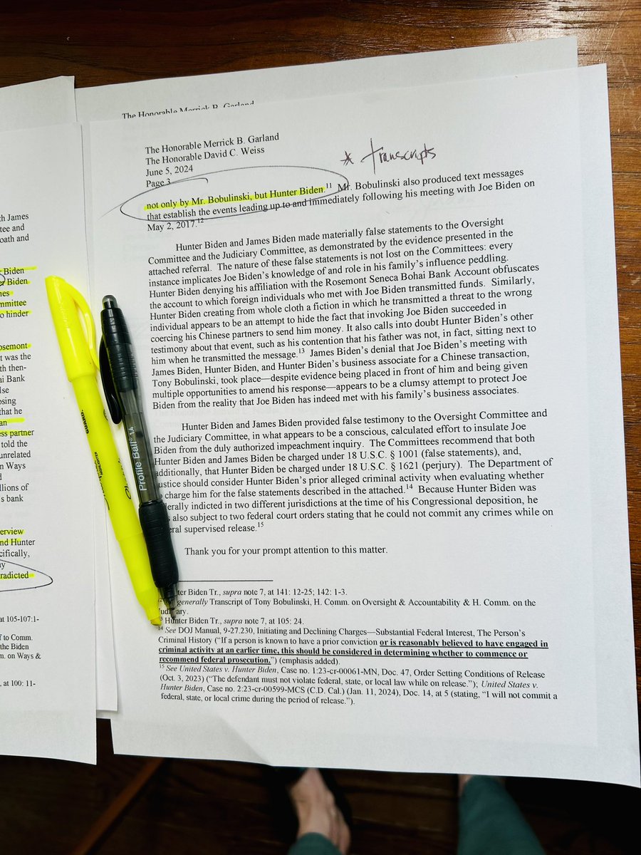 C__Herridge's tweet image. NEW Criminal Referrals from leadership @JudiciaryGOP @GOPoversight @WaysandMeansGOP 
"The Committee attach to this letter a referral for criminal charges against Hunter Biden and James Biden, under 18 U.S.C. § 1001 (false statements), and, additionally, for Hunter Biden under 18…