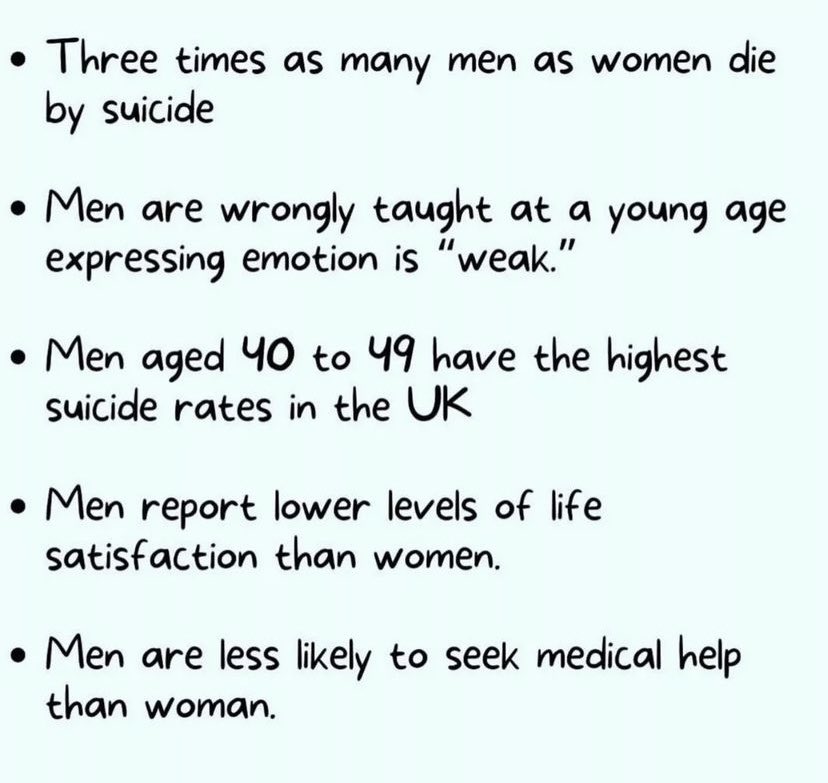 BuildingCchs's tweet photo. June is Mens Health Month and the statistics for men and suicide remain high. Let’s talk more about men and boys mental health and stop the stigma allowing men and boys to talk about how they feel. Talking can save lives #supportformen #talkingsaveslives https://t.co/LNBZgrqfgN