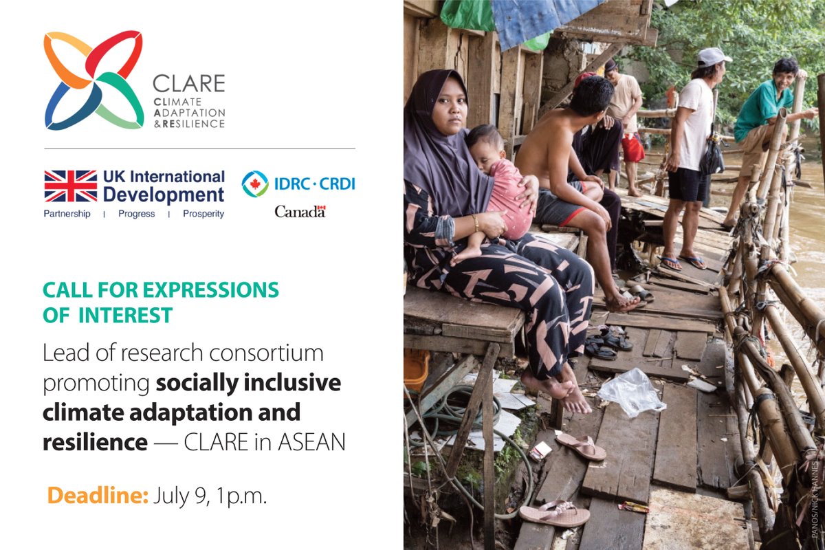 IDRC_CRDI's tweet photo. #Research call 📢 Applicants are invited to demonstrate how their team can lead a consortium of research projects on urban #ClimateResilience in low-income #ASEAN countries. ➡️https://t.co/E6bEQY46ns

#CLimateAdaptationREsilience #ClimateChange #ClimateAction @FCDOResearch https://t.co/tI6CdF26Kn